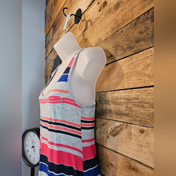 Gap Maternity Women's Stripped Pink and Blue Tank Maxi Dress Size S - Picture 8 of 13